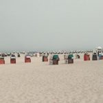 Nebel am Sandstrand von Warnemünde