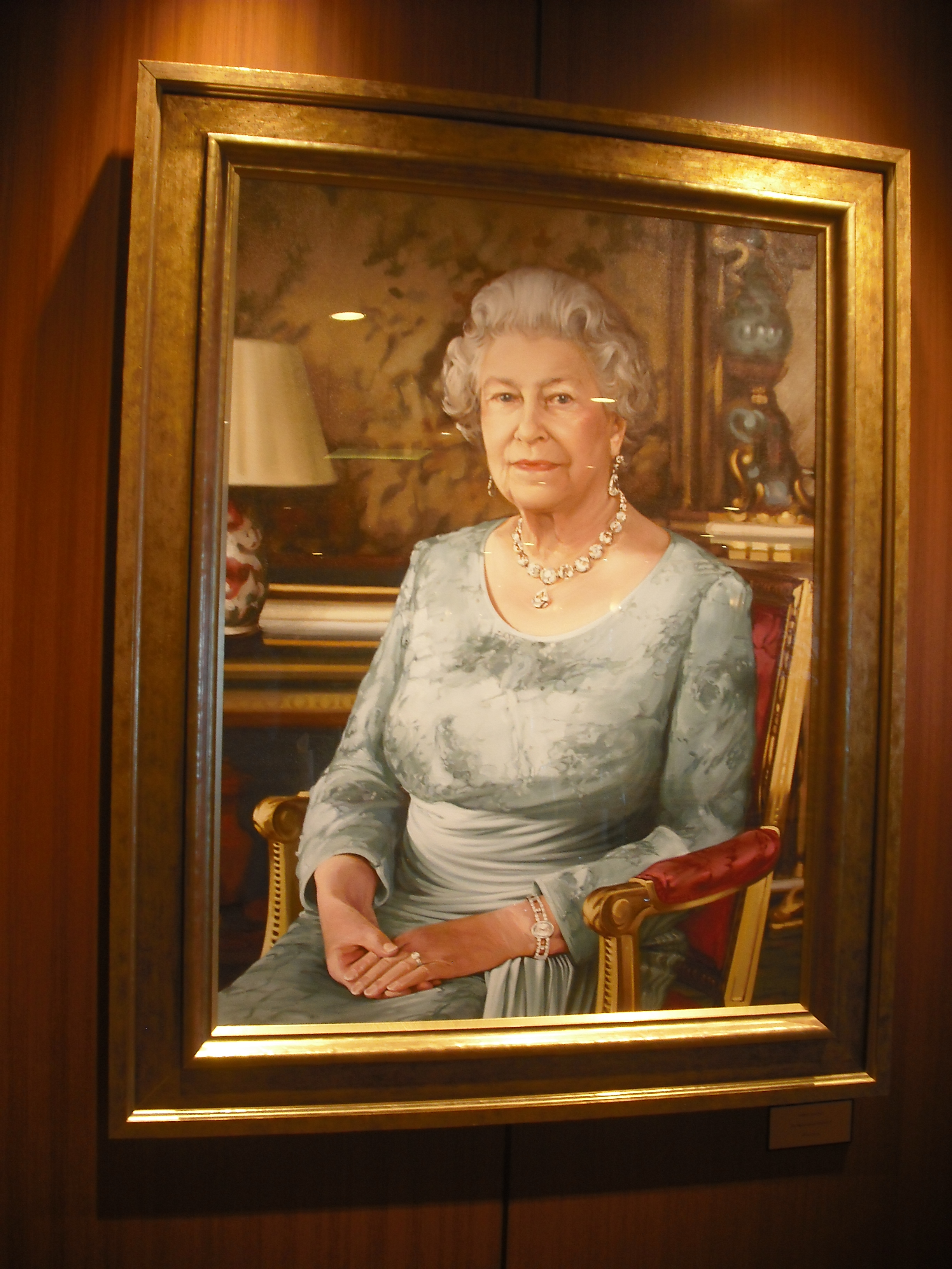 Ölgemälde Taufpatin Elizabeth II.